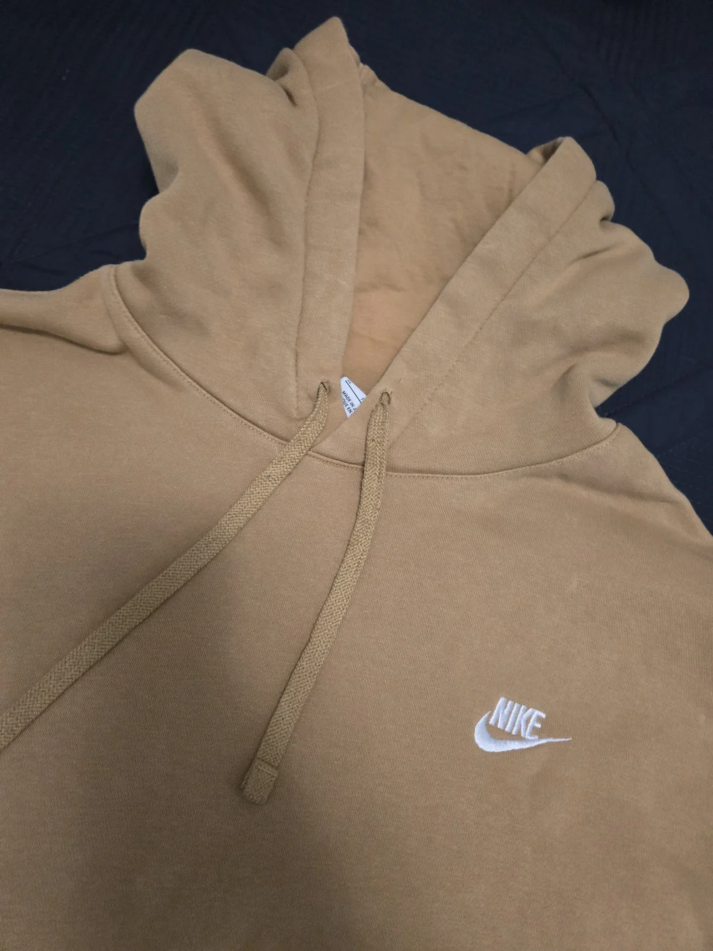 Nike Brown/Camel Pullover Hoodie with White Swoosh